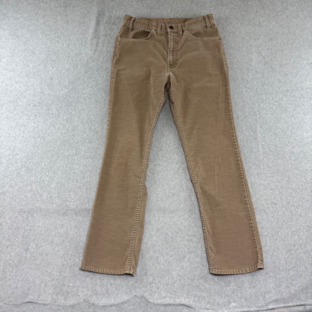 Levis 519 Corduroy Pants Mens 31x30 Tan Vintage 70s 80s Slim Straight